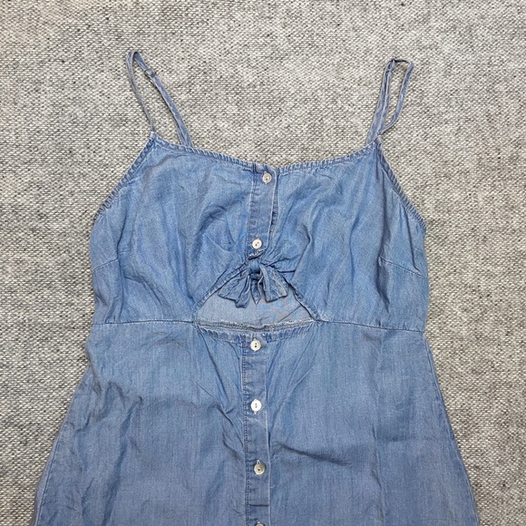 Blue Chambray Romper, Size Small - Picture 2 of 3